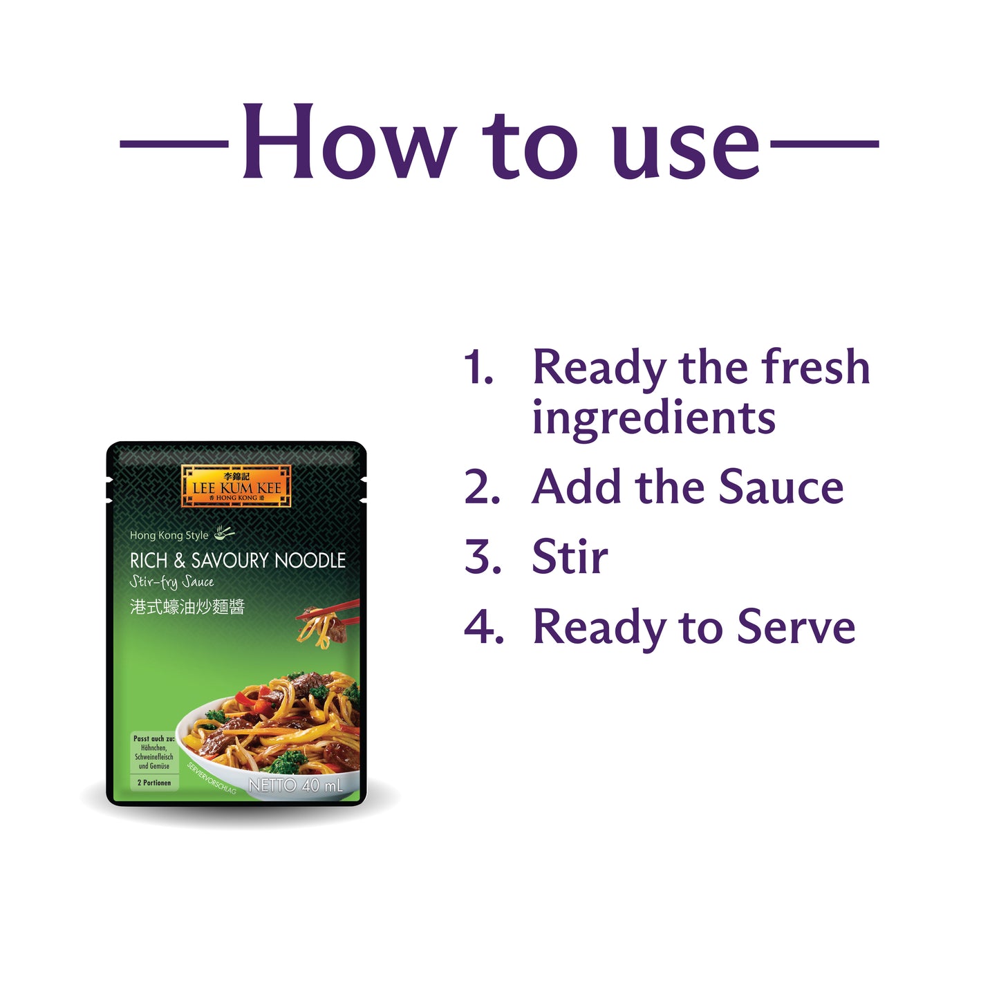 Lee Kum Kee Rich & Savoury Noodle Stir Fry Sauce 50g (Short Dated)