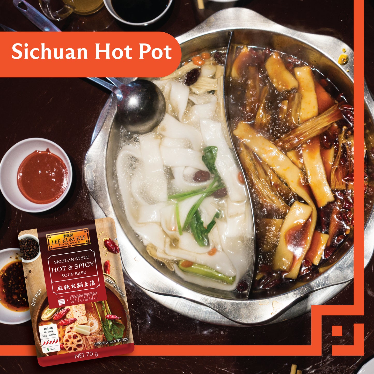 Lee Kum Kee Sichuan Style Hot & Spicy Soup Base 70g (Short Dated) (Pack of 3)
