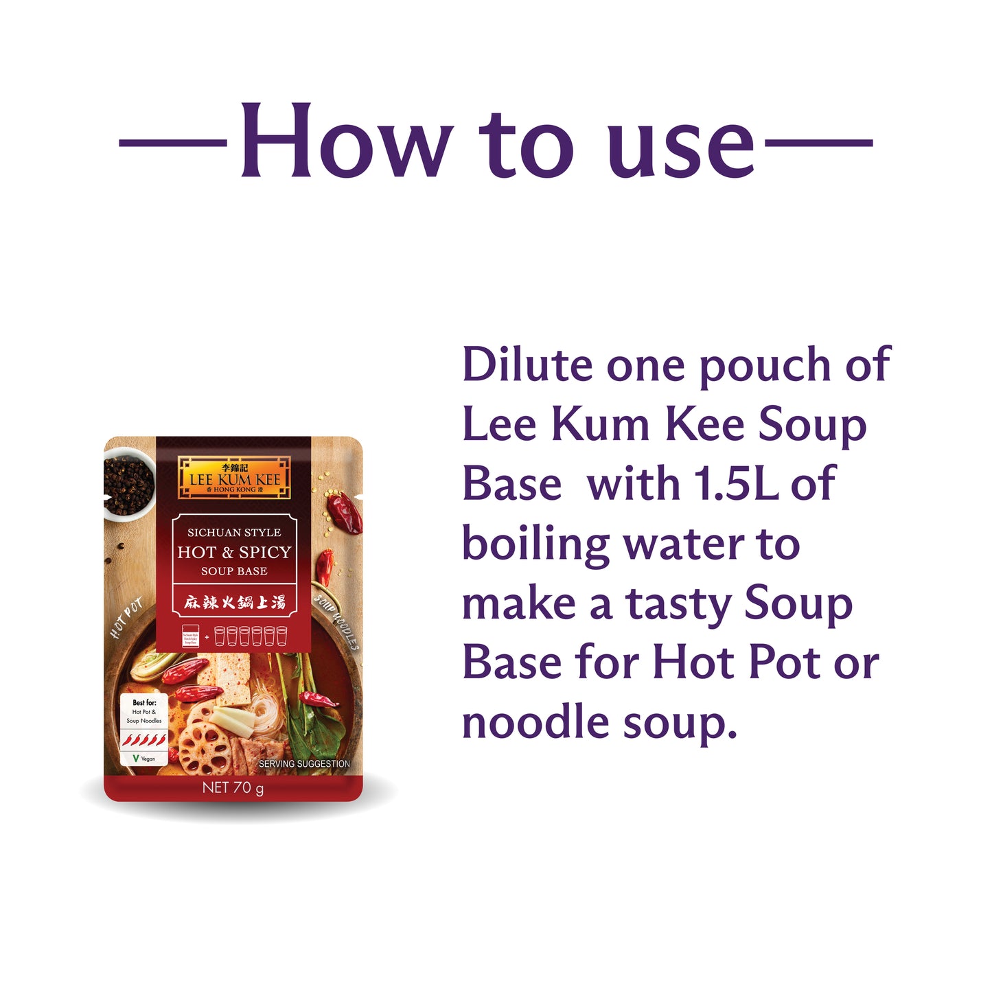 Lee Kum Kee Sichuan Style Hot & Spicy Soup Base 70g (Short Dated) (Pack of 3)